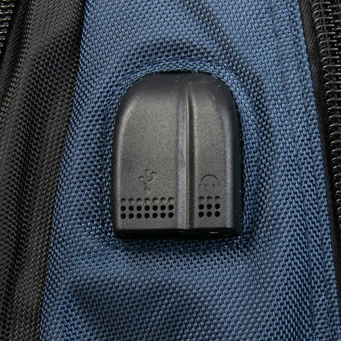 Рюкзак для ноутбука с USB Power In Eavas 8212 black-blue купить недорого в Ты Купи