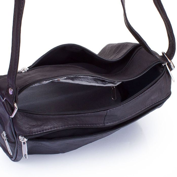 Жіноча шкіряна чорна сумка-багет TUNONA SK2401-2 купити недорого в Ти Купи