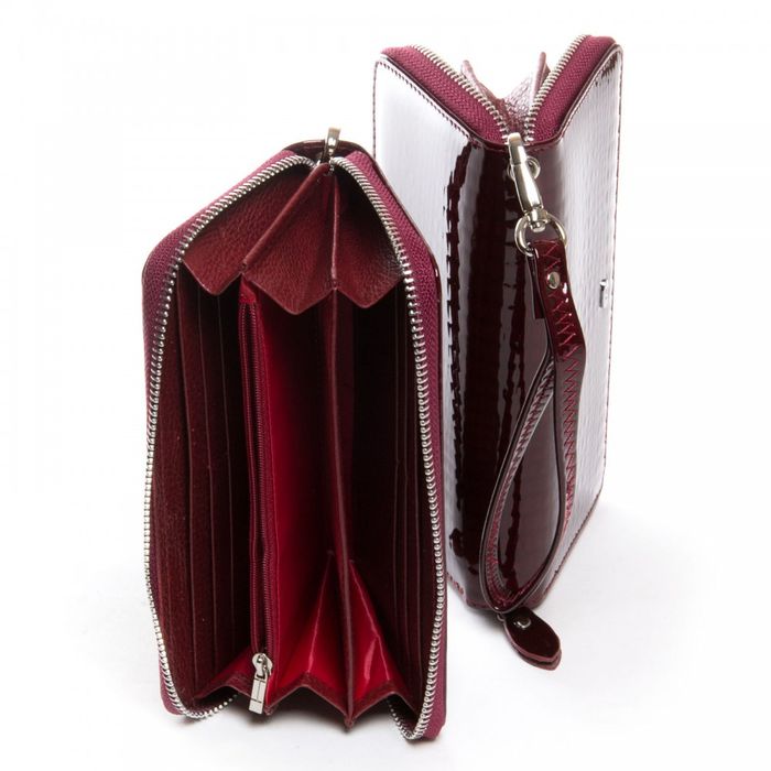 Женский кожаный лаковый кошелек SERGIO TORRETTI W38 wine-red купить недорого в Ты Купи