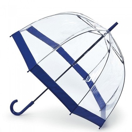 Механічна жіноча прозора парасолька-тростина FULTON BIRDCAGE-1 L041 - NAVY купити недорого в Ти Купи