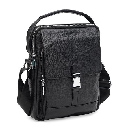Мужская кожаная сумка Borsa Leather k19747-black купить недорого в Ты Купи