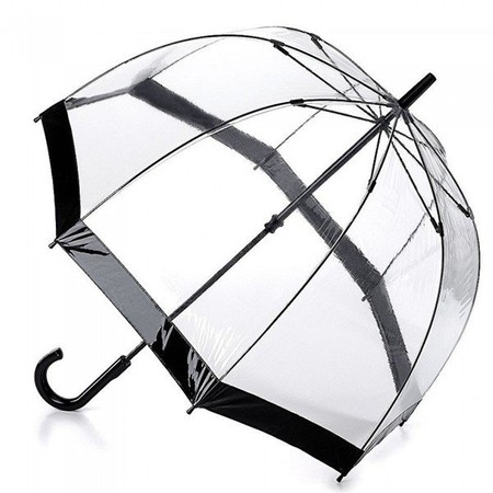 Механічна жіноча прозора парасолька-тростина FULTON BIRDCAGE-1 L041 - BLACK купити недорого в Ти Купи