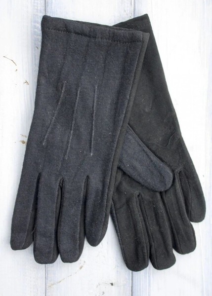 Перчатки женские чёрные комбинированные замша+кашемир 516-2s2 M купить недорого в Ты Купи