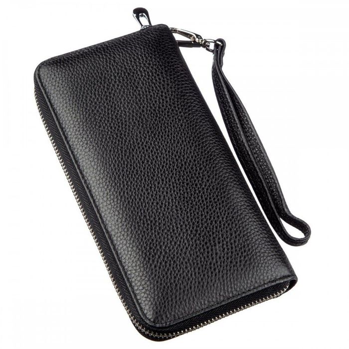 Женский чёрный кошелёк из натуральной кожи ST Leather 18852 Черный купить недорого в Ты Купи