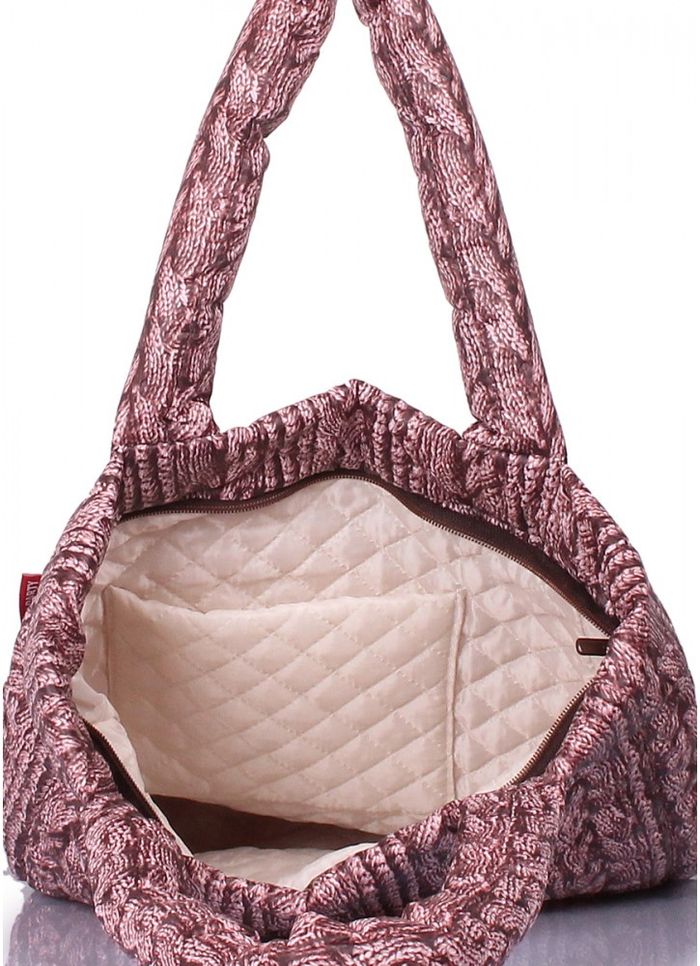 Женская дутая сумка POOLPARTY ns3-brown-sweater купить недорого в Ты Купи