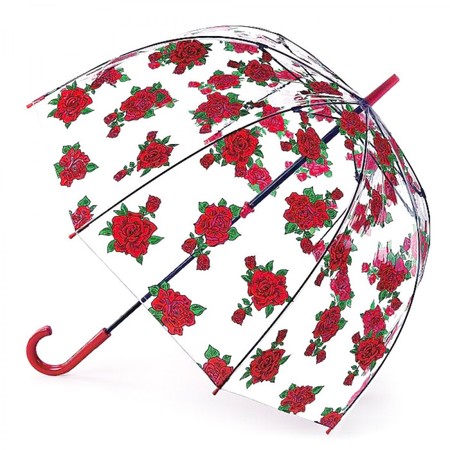 Женский механический зонт-трость Fulton L042 Birdcage-2 Tattoo Rose (Тату из роз) купить недорого в Ты Купи