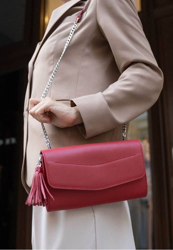Жіноча шкіряна сумка Аліса Червона Друк bn-bag-7-red купити недорого в Ти Купи