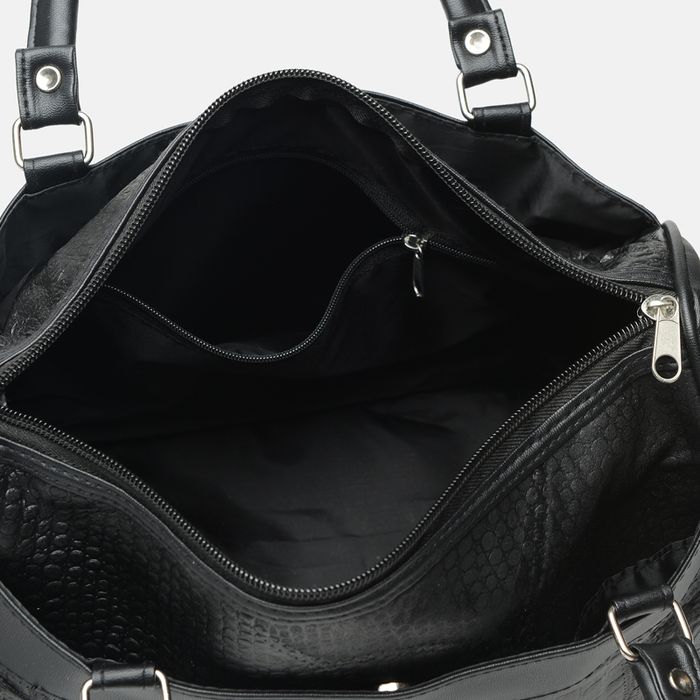 Жіноча шкіряна сумка Borsa Leather K1HB1506334-R1-black купити недорого в Ти Купи