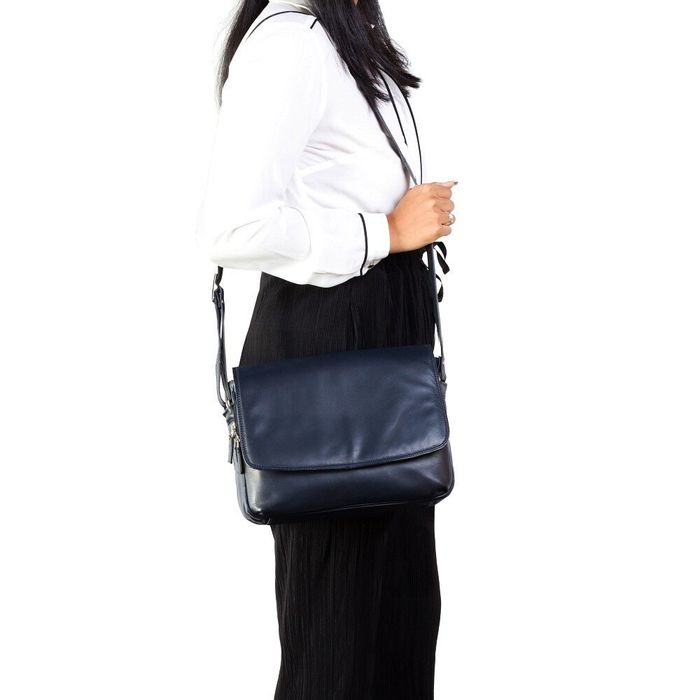 Жіноча шкіряна синя сумка Visconti 3190 Claudia (Navy) купити недорого в Ти Купи