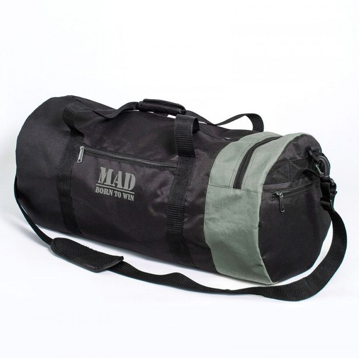 Спортивна сумка-тубус чорний з зеленим MAD XXL 50L купити недорого в Ти Купи