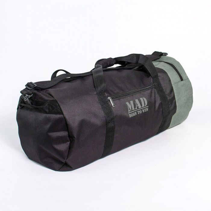 Спортивна сумка-тубус чорний з зеленим MAD XXL 50L купити недорого в Ти Купи