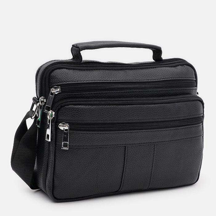 Чоловічі шкіряні сумки Borsa Leather K1090bl-black купити недорого в Ти Купи