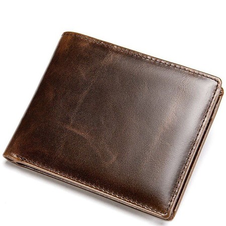 Чоловіче коричневе портмоне з натуральної шкіри Vintage 20240 купити недорого в Ти Купи