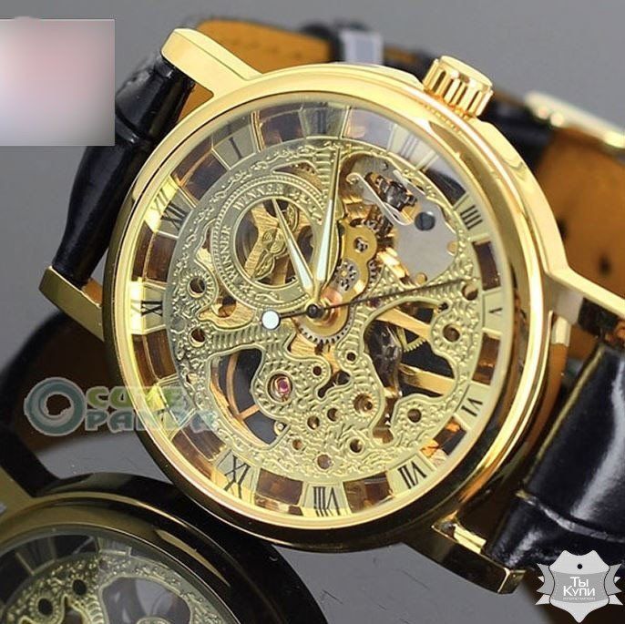 Женские часы скелетон Winner Gold Brown (1113) купить недорого в Ты Купи