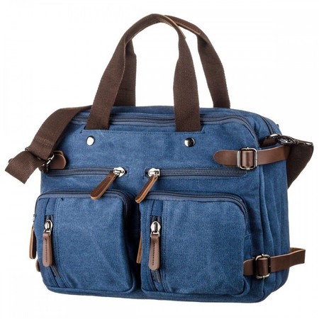 Мужская текстильная синяя сумка-рюкзак Vintage 20147 купить недорого в Ты Купи