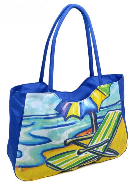 Жіноча синя пляжна сумка Podium / 1328 blue купити недорого в Ти Купи
