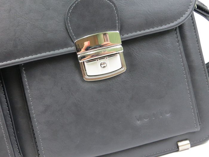 Чоловічий екологічно шкіряний портфель Verto N01A1 сірий купити недорого в Ти Купи