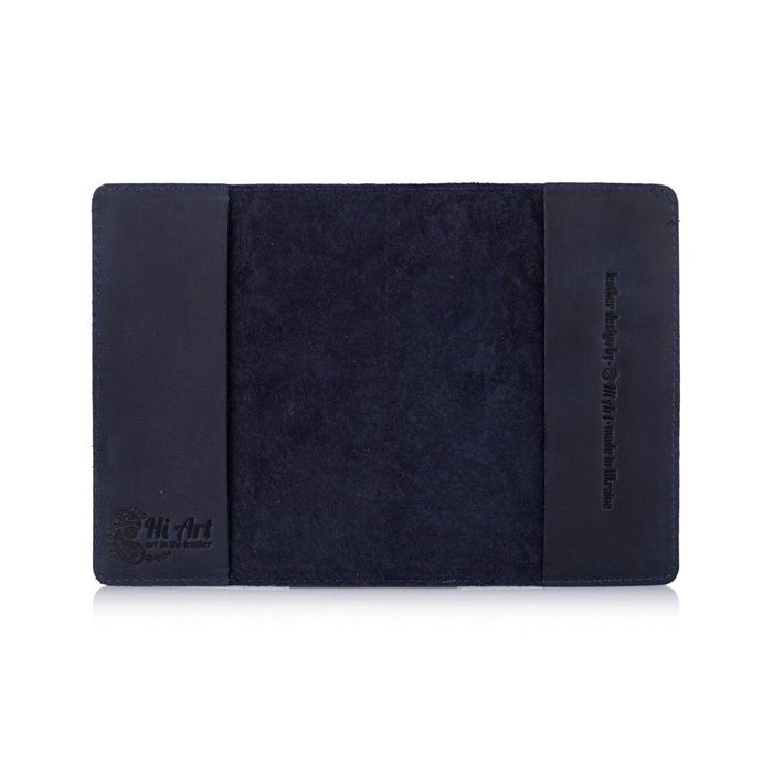 Кожаная обложка на паспорт HiArt PC-01 Buta Art синяя Синий купить недорого в Ты Купи