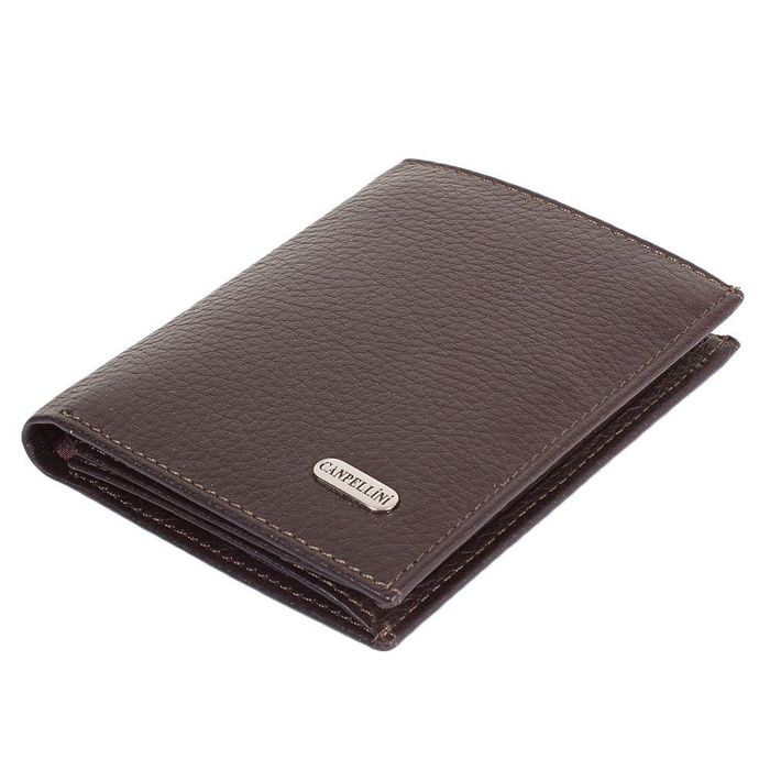 Мужской коричневый кожаный кошелек CANPELLINI SHI1101-14 купить недорого в Ты Купи