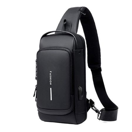 Текстильна сумка-слінг чорного кольору Confident AT09-T-23916A купити недорого в Ти Купи