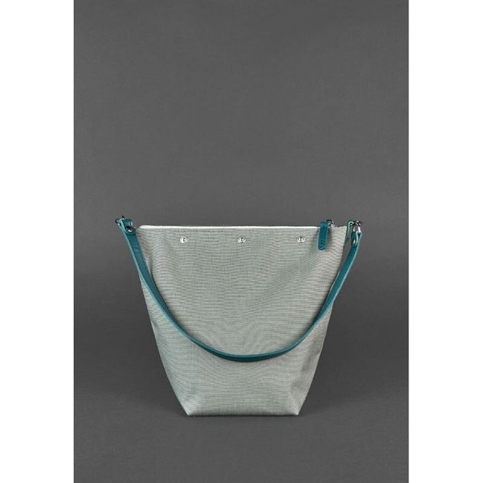 Кожаная плетеная женская сумка BlankNote Пазл Krast M Зеленая (BN-BAG-32-malachite) купить недорого в Ты Купи
