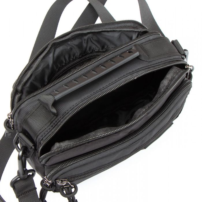 Мужская тканевая сумка через плечо Lanpad 82051 black купить недорого в Ты Купи