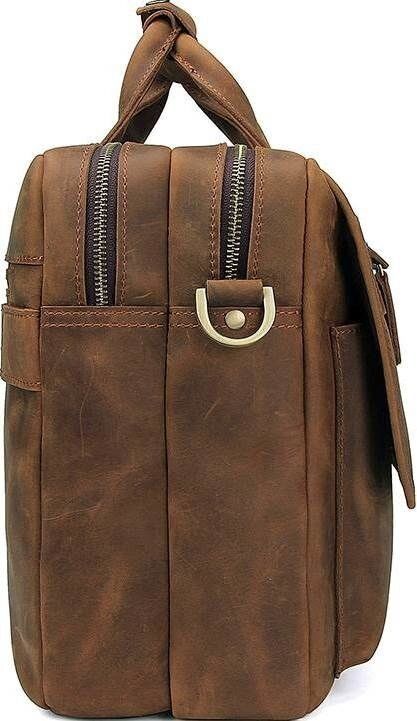 Деловая кожаная сумка Vintage 14563 Коричневый купить недорого в Ты Купи