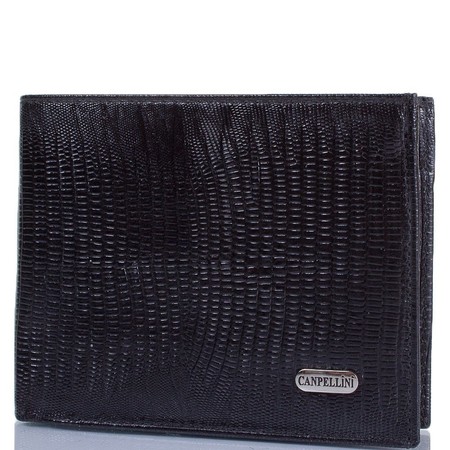 Чоловічий чорний шкіряний гаманець CANPELLINI SHI504-8 купити недорого в Ти Купи
