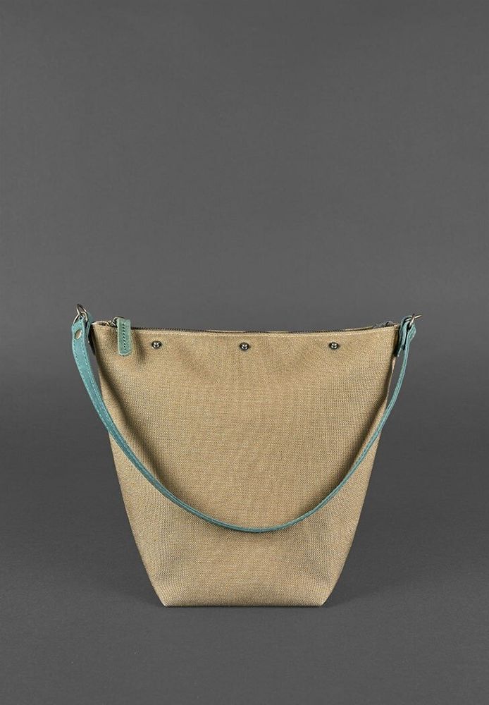 Плетеная сумка из натуральной кожи BlankNote Пазл M зеленая Crazy Horse BN-BAG-32-IZ купить недорого в Ты Купи