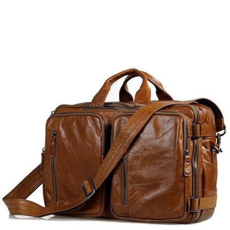 Чоловіча шкіряна сумка-трансформер Vintage 14353 Коричневий купити недорого в Ти Купи