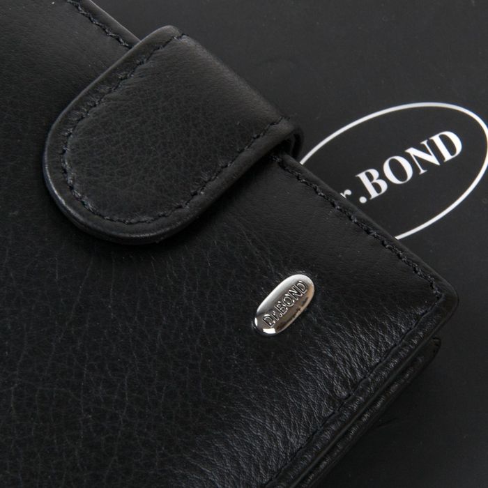 Чоловік шкіряний гаманець Classik DR. BOND MS-29 black купити недорого в Ти Купи