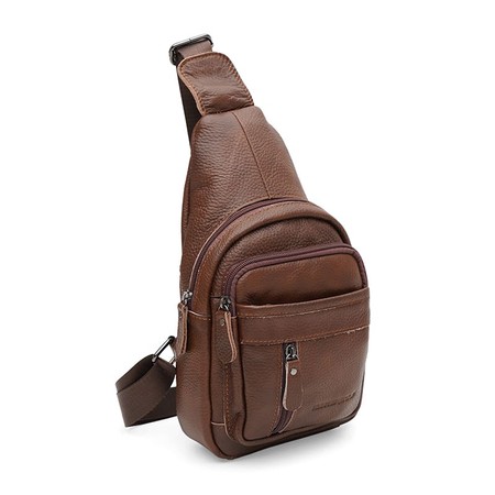 Чоловічий рюкзак шкіряний через плече Keizer K1223abr-brown купити недорого в Ти Купи