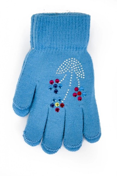 Перчатки детские вязаные голубые 5661-5 купить недорого в Ты Купи