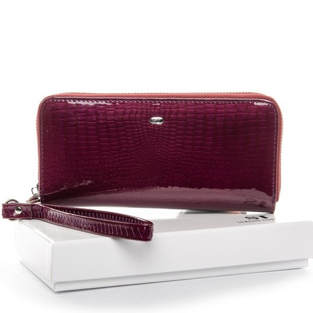 Жіночий лакований гаманець зі шкіри LR SERGIO TORRETTI W38 purple-red купити недорого в Ти Купи
