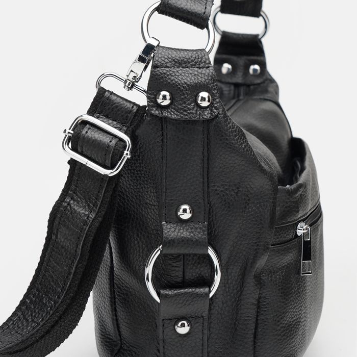 Жіноча шкіряна сумка Borsa Leather K1131-black купити недорого в Ти Купи