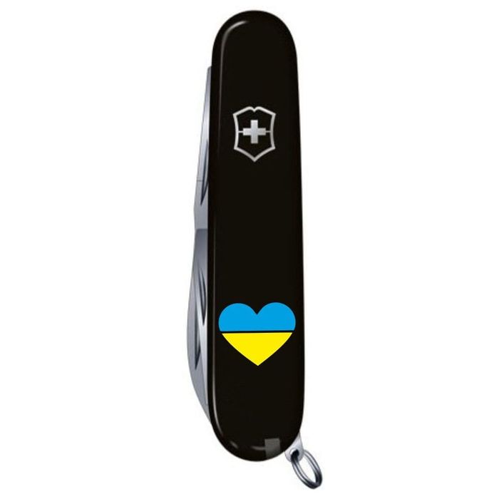 Складной нож Victorinox HUNTSMAN UKRAINE Сердце сине-желтое 1.3713.3_T1090u купить недорого в Ты Купи