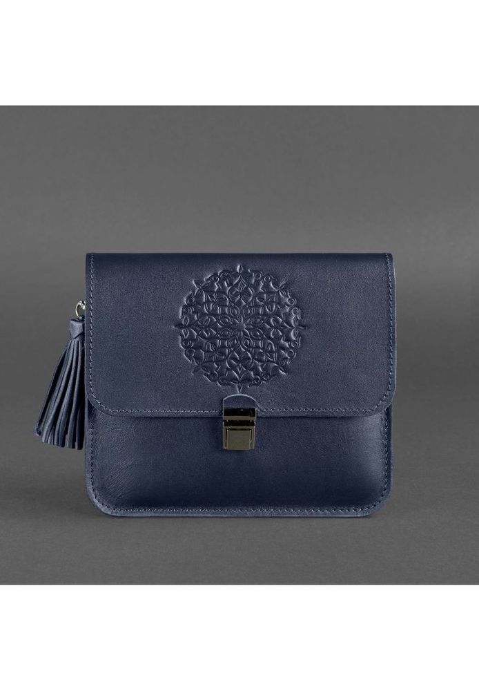 Женская кожаная сумка BlankNote Лилу темно-синяя BN-BAG-3-NAVY-BLUE купить недорого в Ты Купи