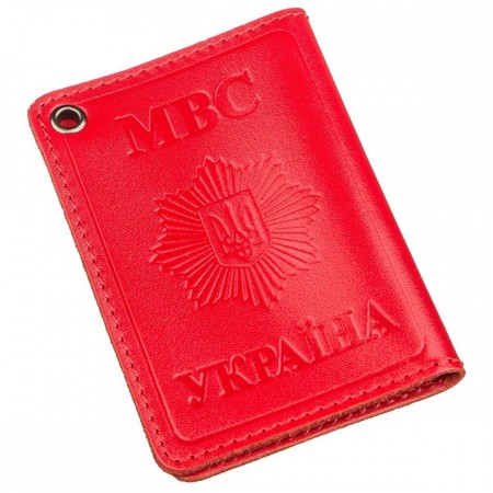 Шкіряна червона обкладинка на документи МВС Shvigel 13978 купити недорого в Ти Купи