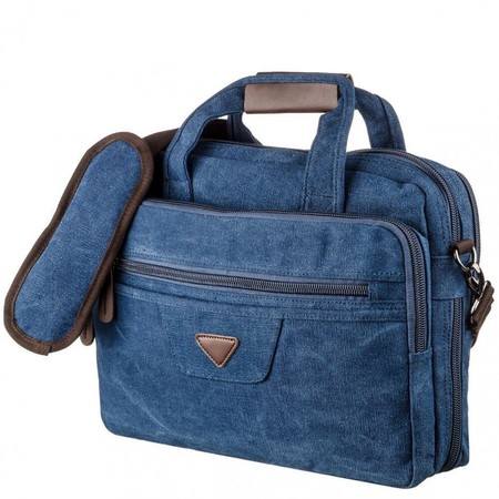 Чоловіча текстильна сумка синя для ноутбука Vintage 20179 купити недорого в Ти Купи