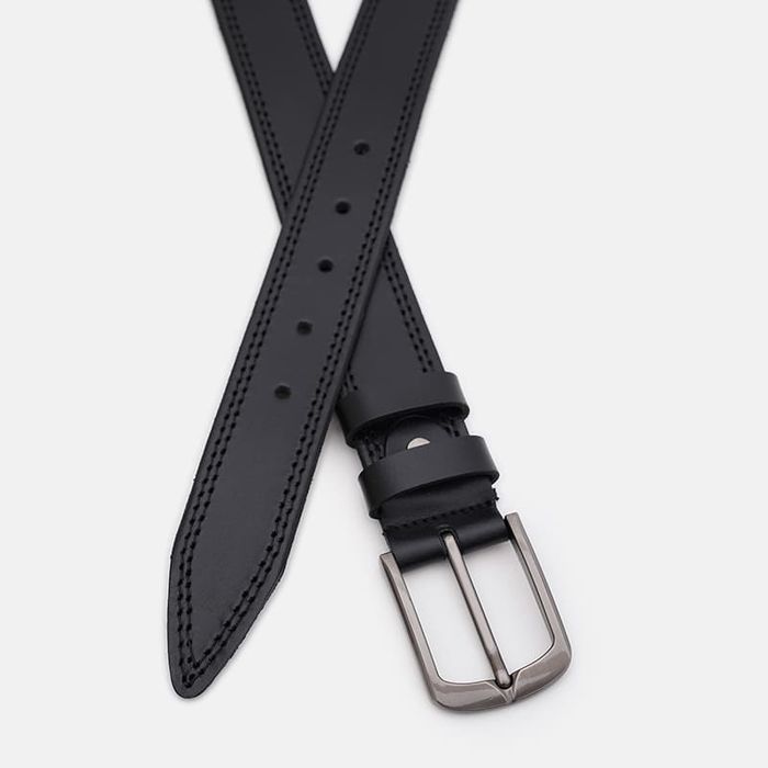 Мужской кожаный ремень Borsa Leather 115v1fx90-black купить недорого в Ты Купи