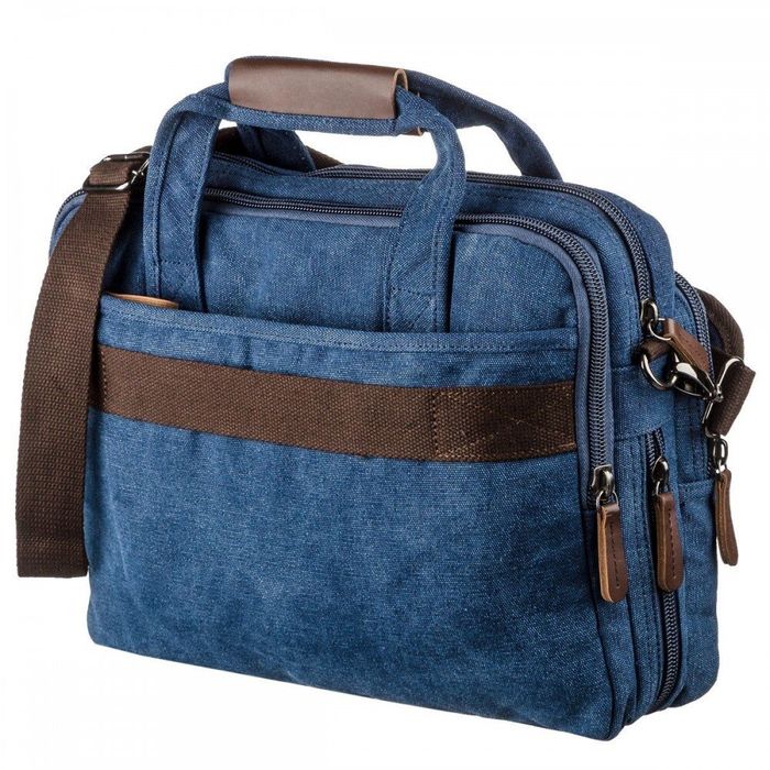 Чоловіча текстильна сумка синя для ноутбука Vintage 20179 купити недорого в Ти Купи