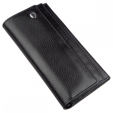 Жіночий чорний гаманець з натуральної шкіри ST Leather 18951 Чорний купити недорого в Ти Купи