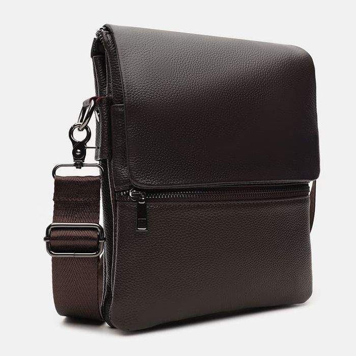 Мужская кожаная сумка Borsa Leather k12056br-brown купить недорого в Ты Купи