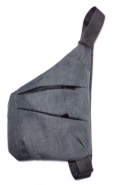 Мужская темно-серая тканевая сумка слинг 193-71 купить недорого в Ты Купи
