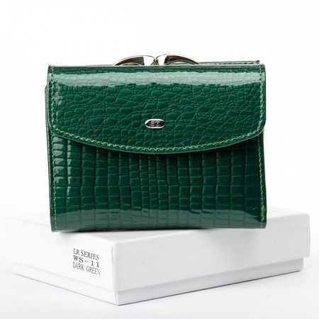 Жіночий шкіряний гаманець LR Sergio Torretti WS-11 темно-зелений купити недорого в Ти Купи