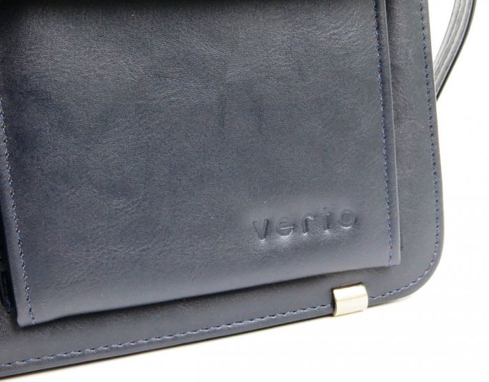 Чоловічий екологічний шкіряний портфель Verto A10aa1 флот, синій купити недорого в Ти Купи