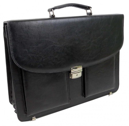 Чоловічий бізнес-портфель з ECO шкіряний ексклюзивний 722900 чорний купити недорого в Ти Купи