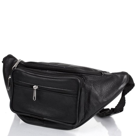 Мужская кожаная черная сумка на пояс TUNONA sk2423-2 купить недорого в Ты Купи
