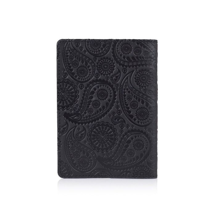 Чорна обкладинка для паспорта зі шкіри HiArt Buta Art Чорний купити недорого в Ти Купи