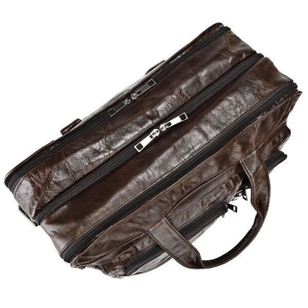 Деловая кожаная сумка Vintage 14056 Темно-коричневый купить недорого в Ты Купи
